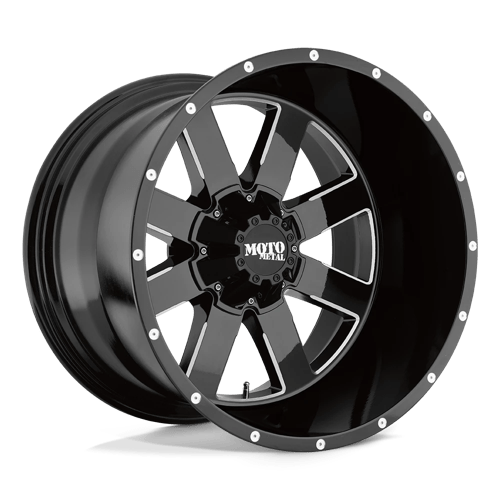 18x12 moto metal mo962 gloss black milled wheel 6x5.5 bolt pattern 44mm offset