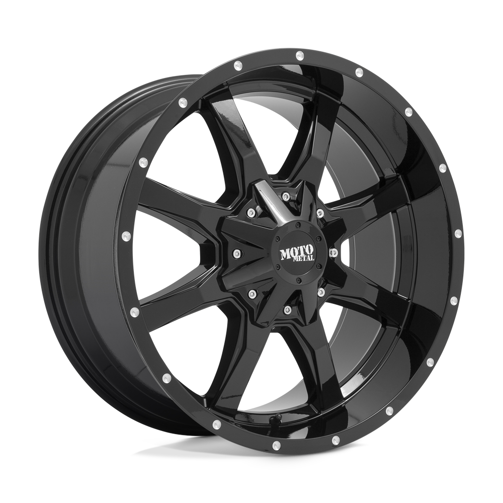 18x10 Moto Metal MO970 MO970 Gloss Black Milled Wheel 6x5.5 Bolt Pattern -24 Offset