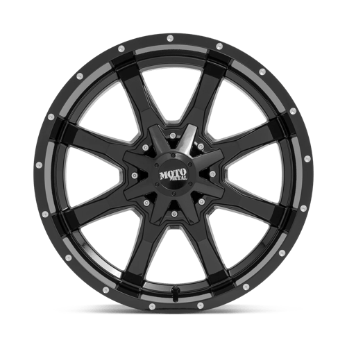 18x10 moto metal mo970 gloss black w spot milled lip wheel 6x5.5 bolt pattern 24mm offset