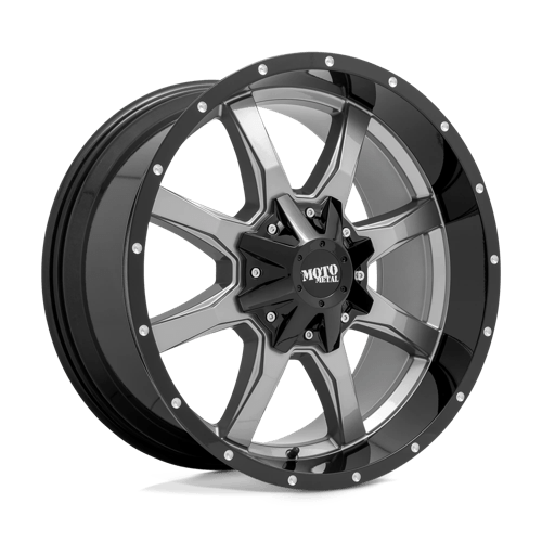 20x10 moto metal mo970 gloss gray center w g blk lip wheel 6x5.5 bolt pattern 24mm offset
