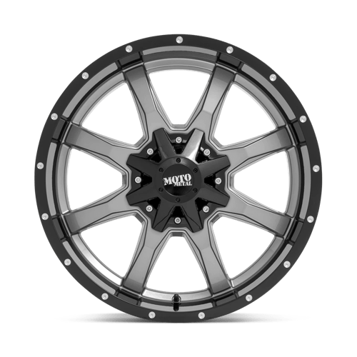 20x12 moto metal mo970 gloss gray center w g blk lip wheel 6x5.5 bolt pattern 44mm offset