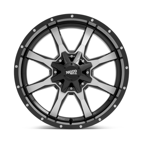 18x10 moto metal mo970 g black mach w milled accents wheel 6x5.5 bolt pattern 24mm offset