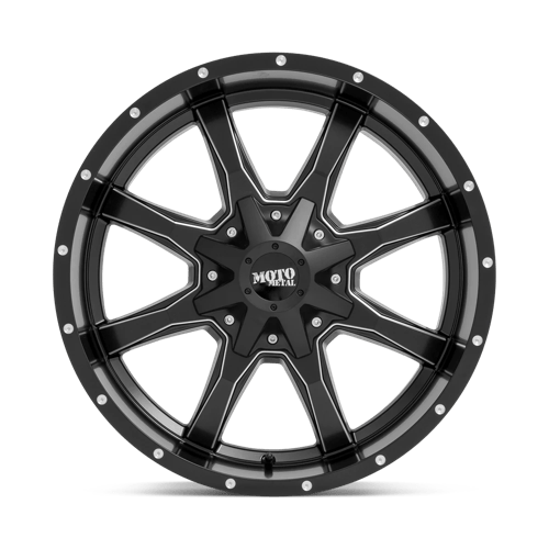 18x10 moto metal mo970 semi gloss black milled wheel 6x5.5 bolt pattern 24mm offset