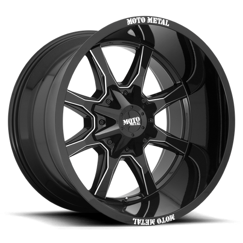 17x8 moto metal mo970 gloss black mill moto metal lp wheel 6x5.5 bolt pattern 0mm offset