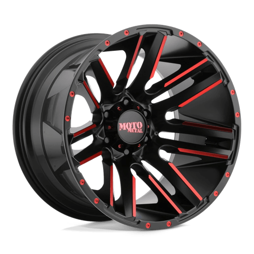 20x10 moto metal mo978 razor satin black mach w red tint wheel 6x5.5 bolt pattern 24mm offset