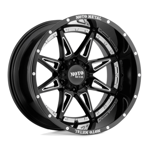 18x8 5 moto metal mo993 hydra gloss black milled wheel 6x5.5 bolt pattern 18mm offset