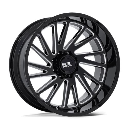 22x12 moto metal mo811 combat gloss black milled wheel 6x5.5 bolt pattern 44mm offset