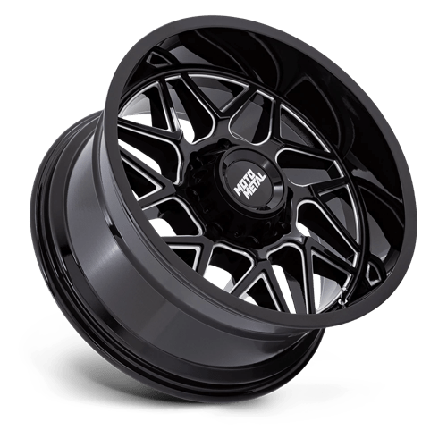 20x10 moto metal mo812 turbine gloss black milled wheel 6x5.5 bolt pattern 18mm offset