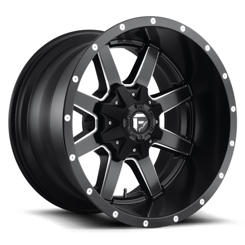 20x12 fuel off-road d538 maverick matte black milled wheel 6x5.5 bolt pattern 44mm offset