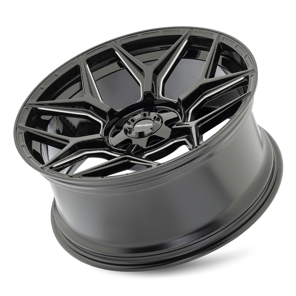 20x10 mayhem vanquish gloss black milled wheel 6x5.5 bolt pattern 19mm offset