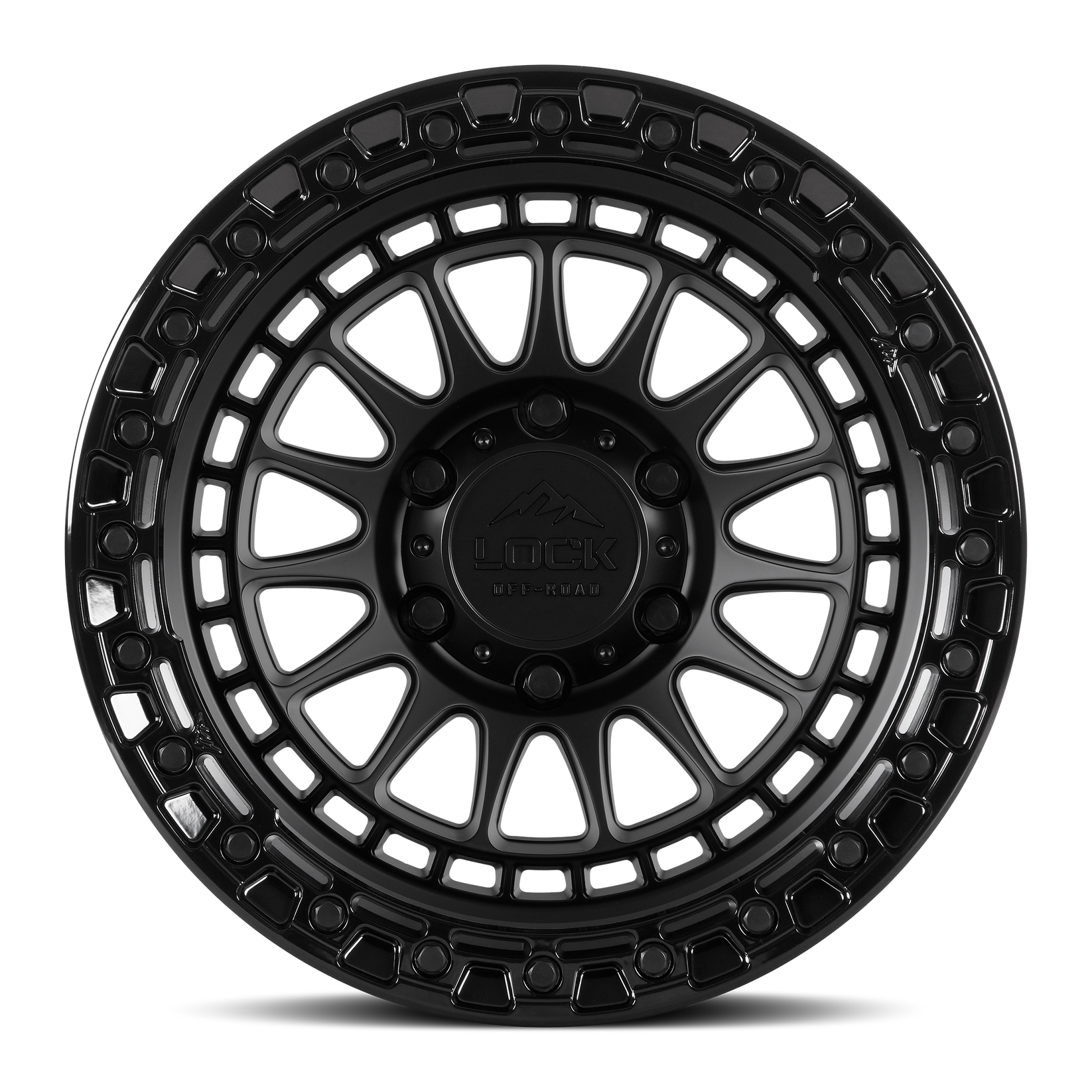 20x9 lock off-road mojave matte black w gloss black ring wheel 6x5.5 bolt pattern 0mm offset