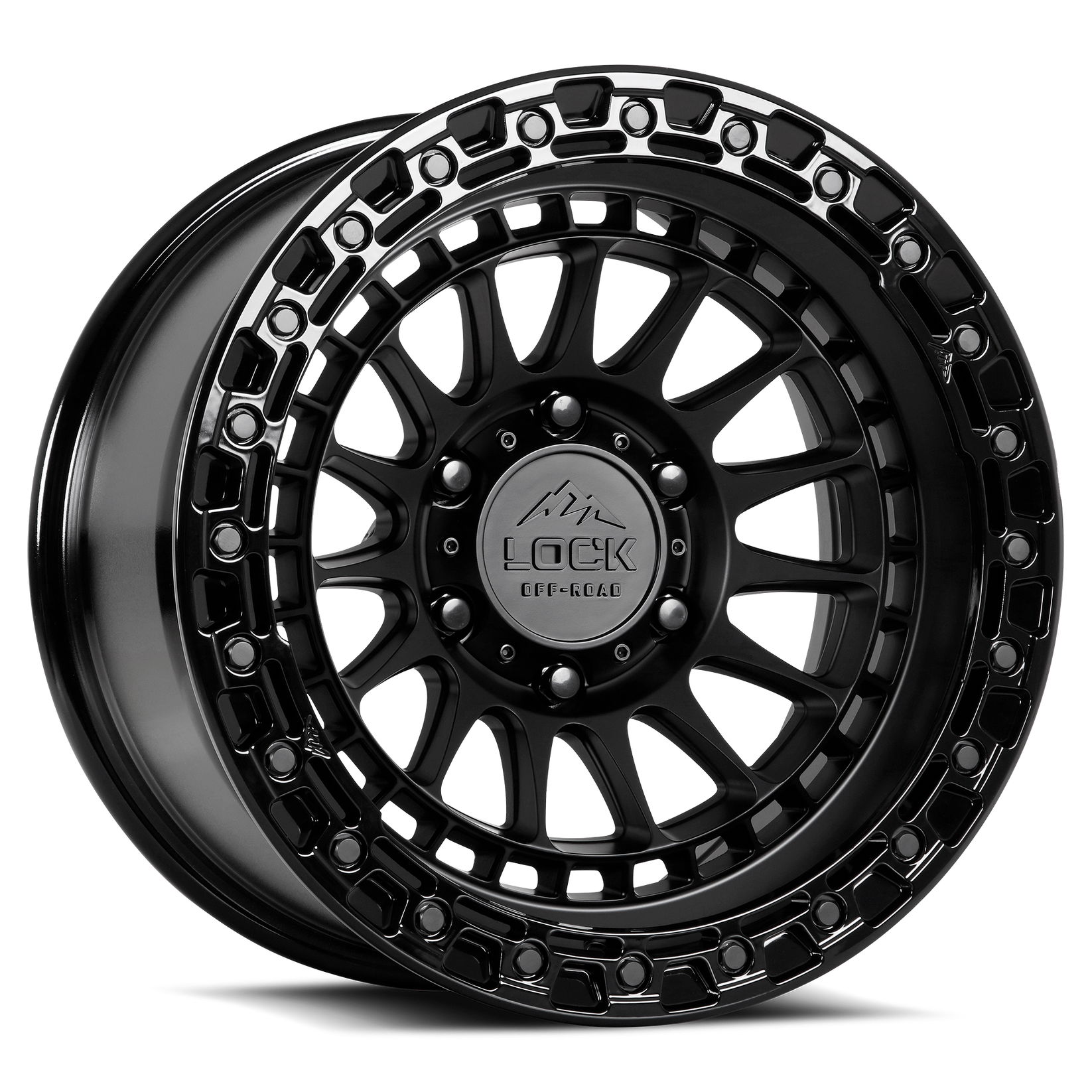 17x8 5 lock off-road mojave matte black w gloss black ring wheel 6x5.5 bolt pattern 25mm offset