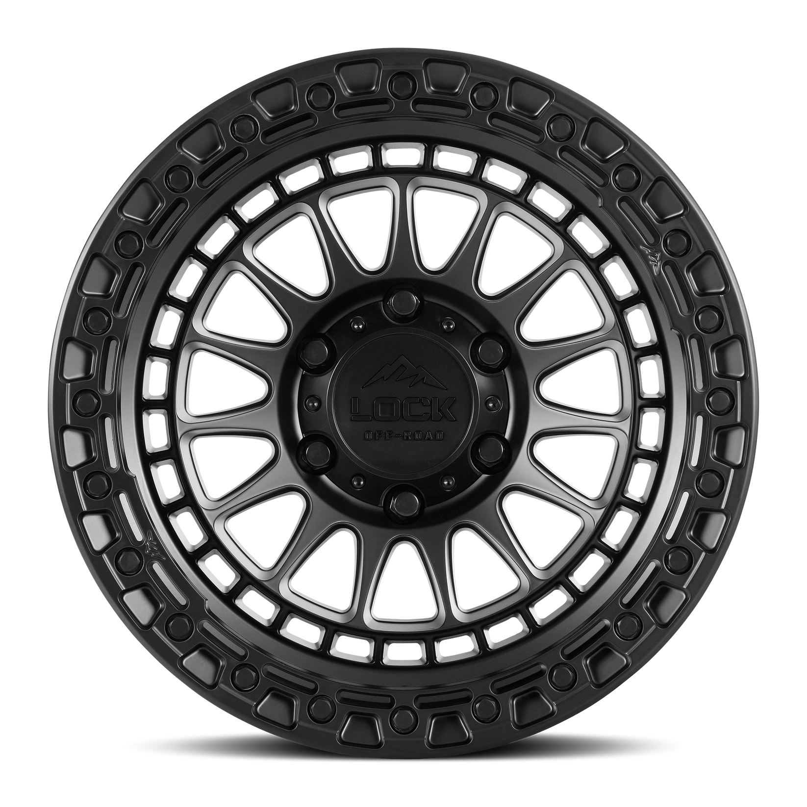 17x8 5 lock off-road mojave matte black w matte black ring wheel 6x5.5 bolt pattern 25mm offset