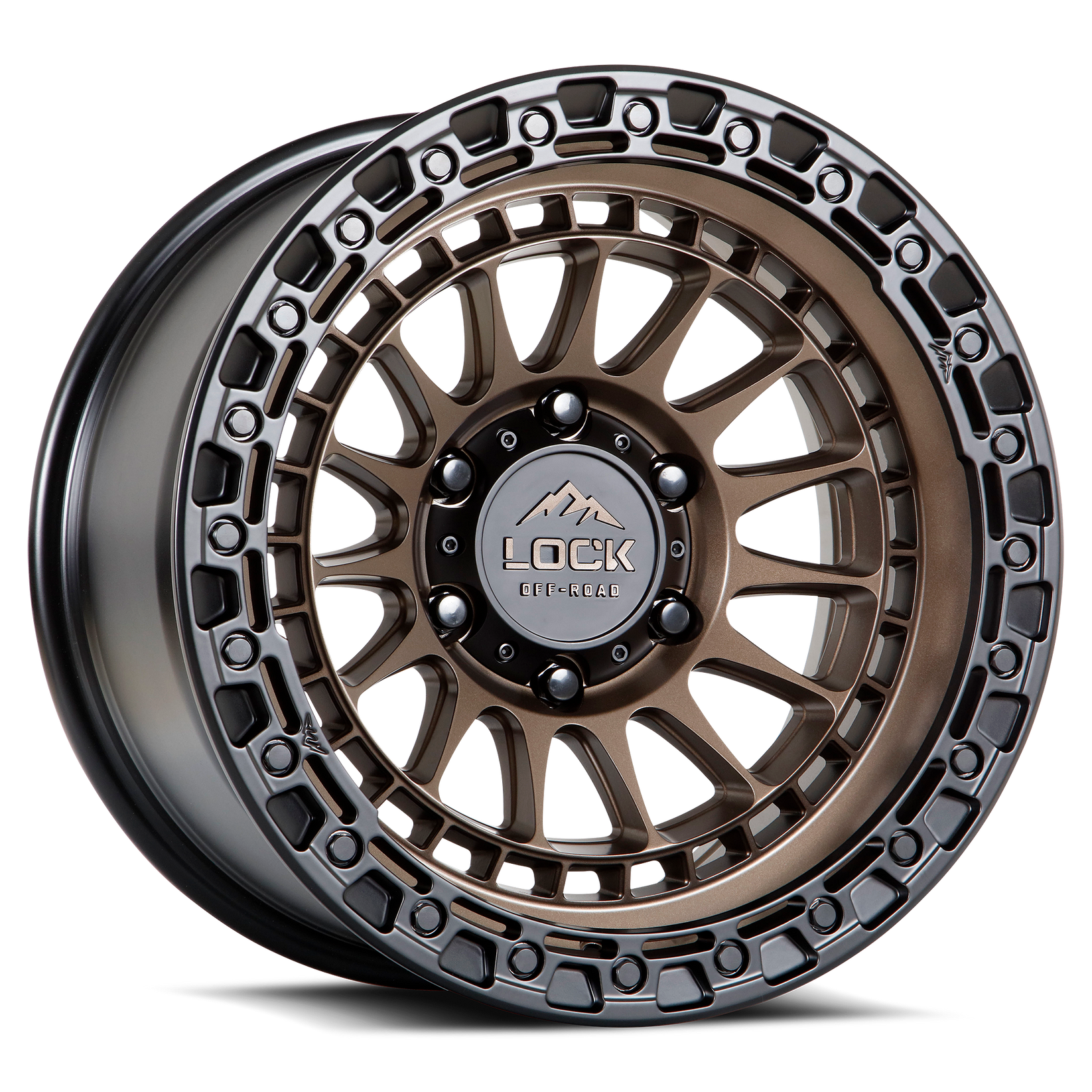 17x9 lock off-road mojave matte bronze w matte black ring wheel 6x5.5 bolt pattern 0mm offset