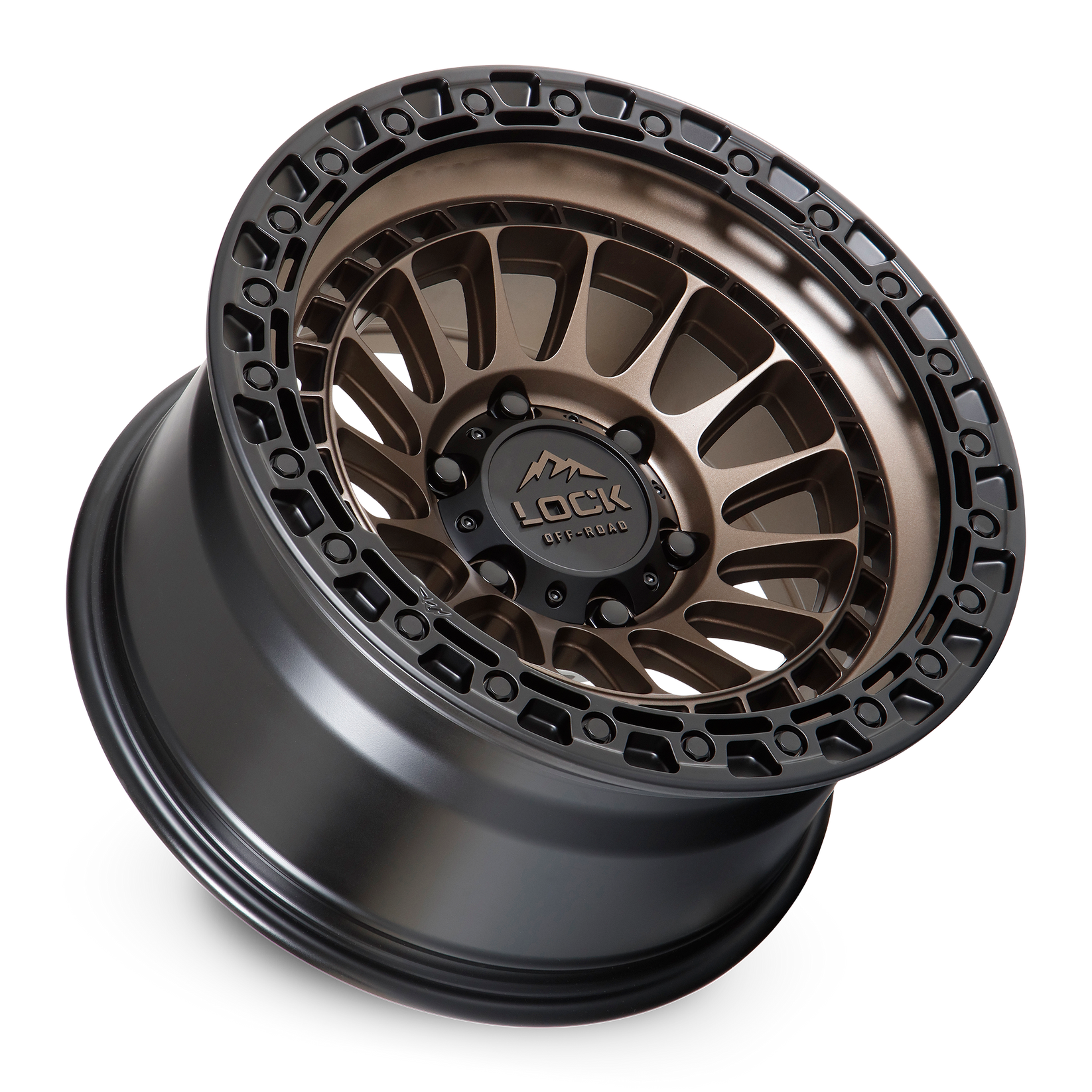 20x9 lock off-road mojave matte bronze w matte black ring wheel 6x5.5 bolt pattern 0mm offset