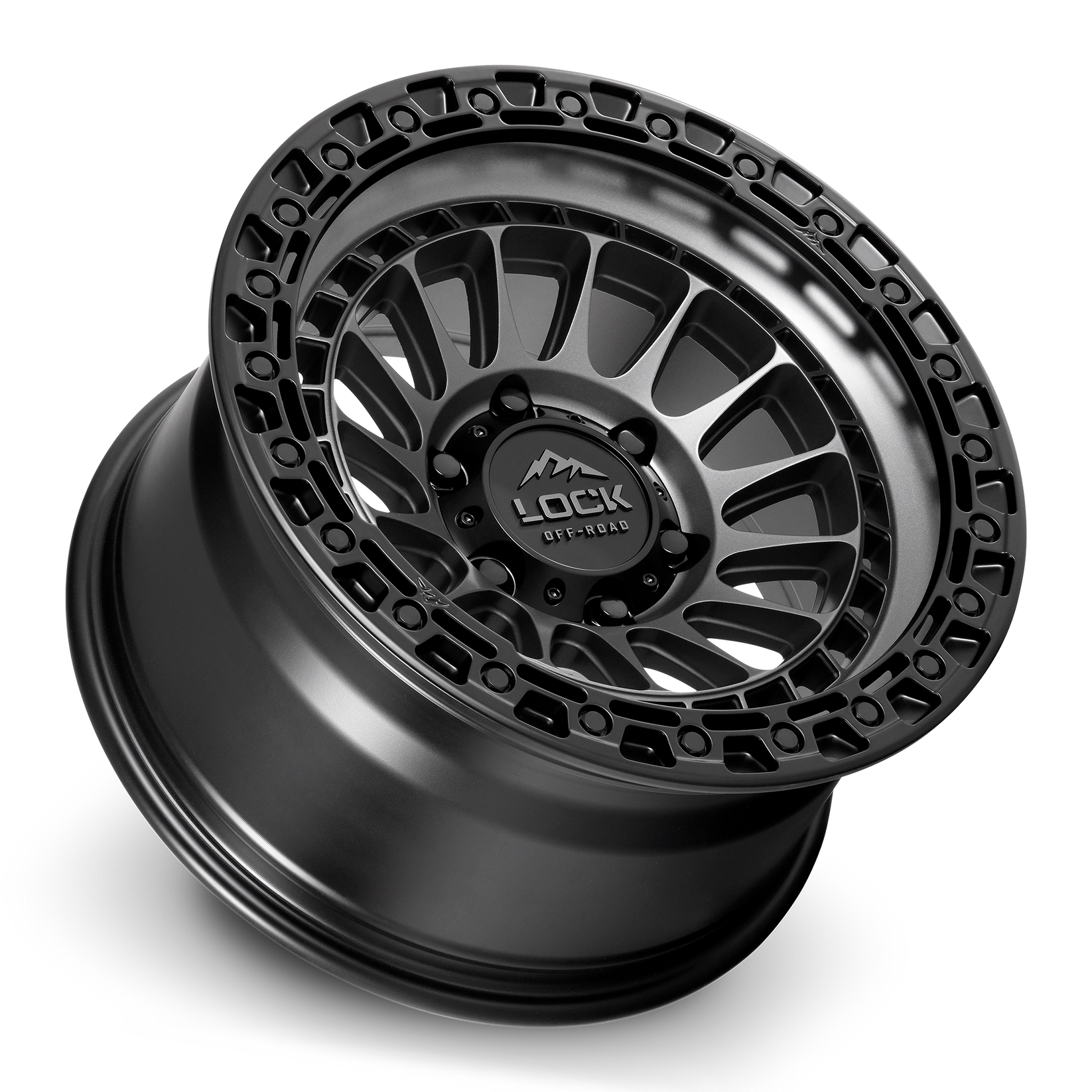 17x8 5 lock off-road mojave matte grey w matte black ring wheel 6x5.5 bolt pattern 25mm offset