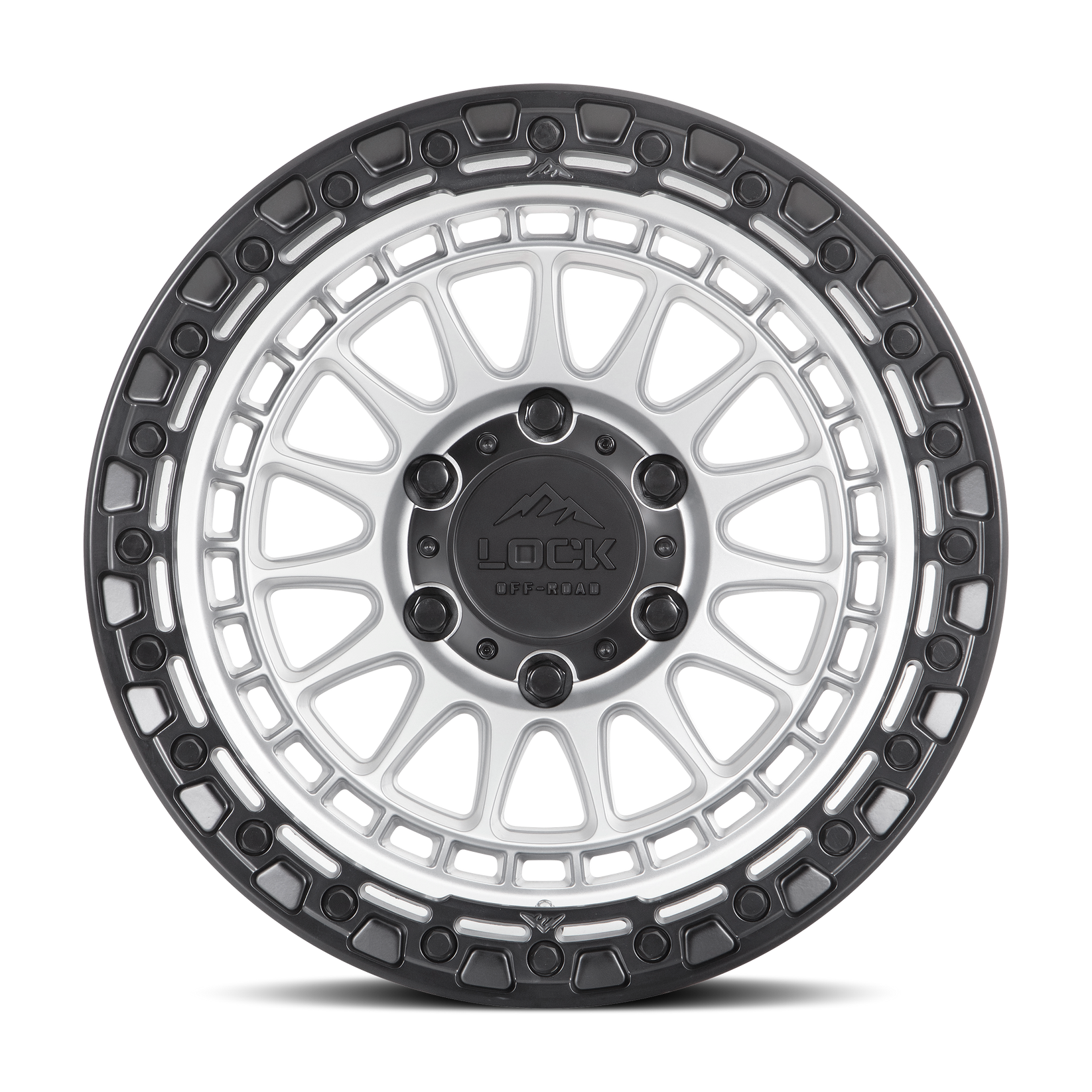 17x9 lock off-road mojave matte silver with matte black ring wheel 6x5.5 bolt pattern 12mm offset