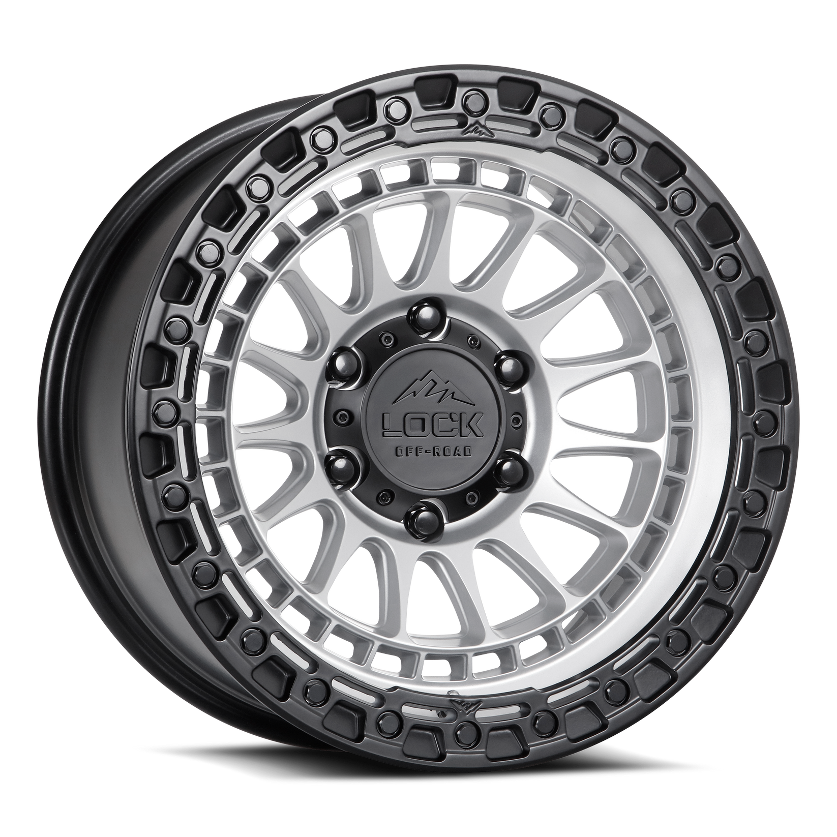 17x8 5 lock off-road mojave matte silver with matte black ring wheel 6x5.5 bolt pattern 25mm offset