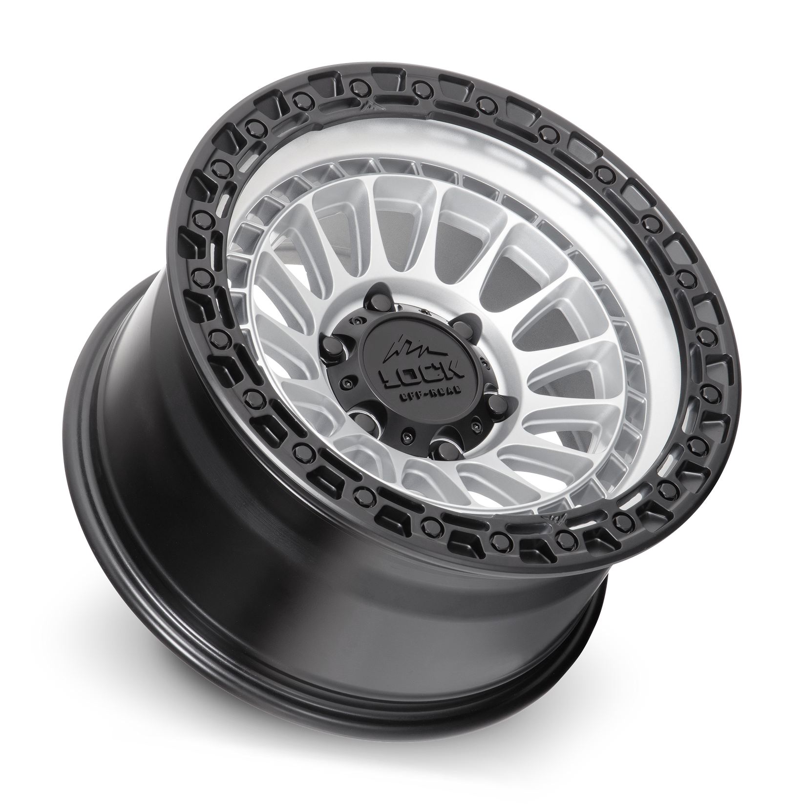 17x8 5 lock off-road mojave matte silver with matte black ring wheel 6x5.5 bolt pattern 25mm offset