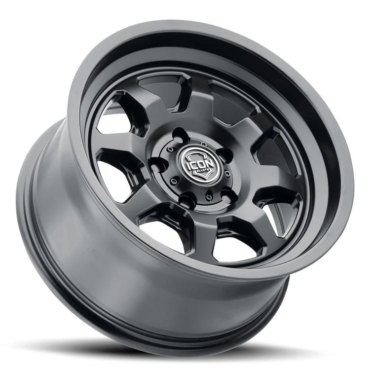 17x8.5 Icon Alloys Nuevo Satin Black Wheel 6x5.5 Bolt Pattern 0mm Offset