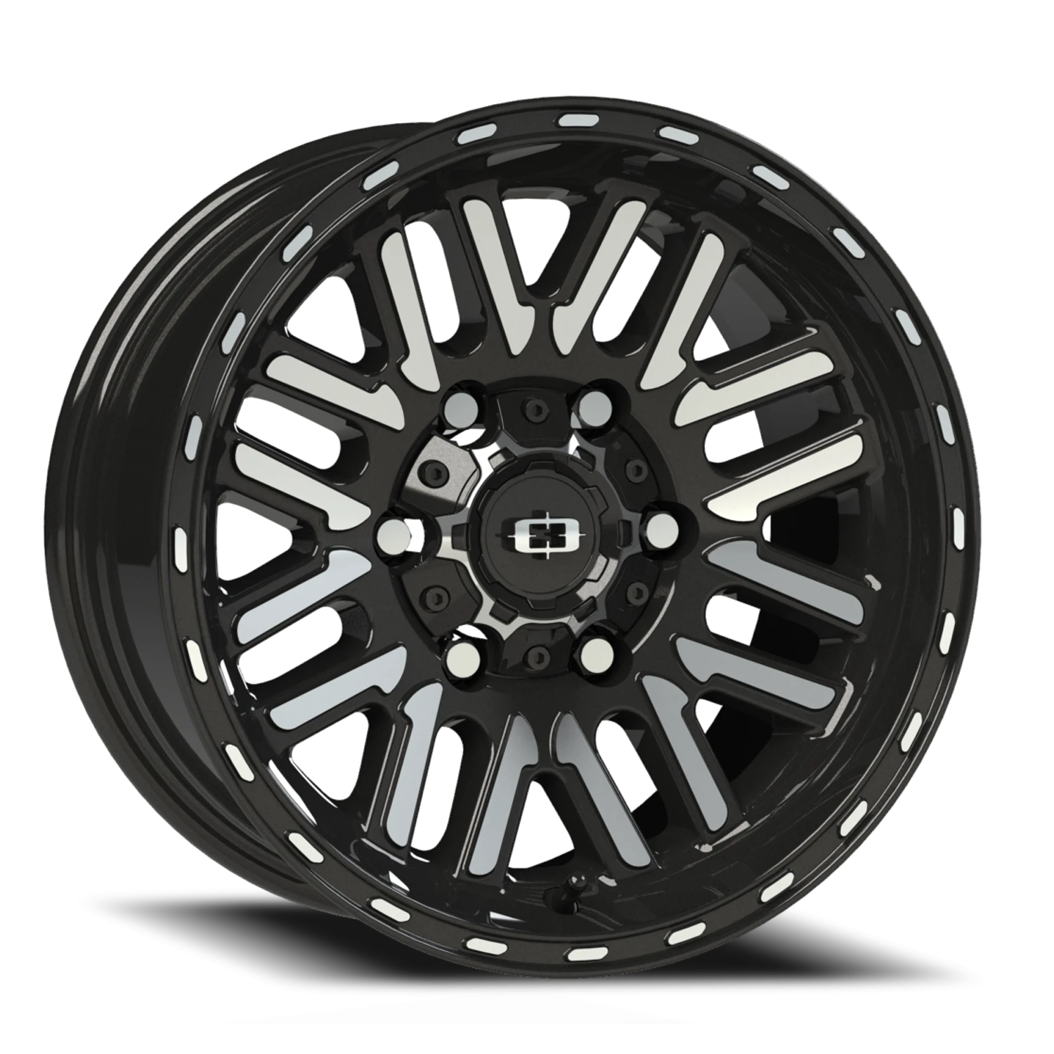 15x7.5 Vision 348 Nexus Gloss Black Machined Face Wheel 6x5.5 Bolt Pattern -12mm Offset