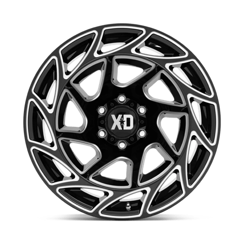 20x12 xd wheels xd860 onslaught gloss black milled wheel 6x5.5 bolt pattern 44mm offset