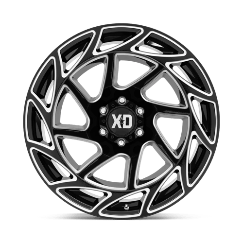 22x12 xd wheels xd860 onslaught gloss black milled wheel 6x5.5 bolt pattern 44mm offset