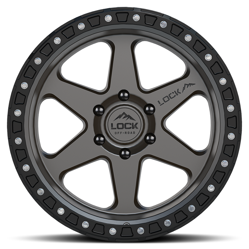 20x9 lock off-road olympus matte grey w matte black ring wheel 6x5.5 bolt pattern 0mm offset