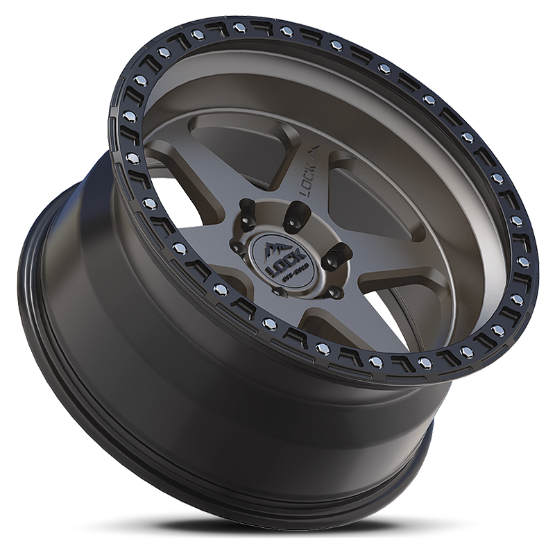 18x9 lock off-road olympus matte grey w matte black ring wheel 6x5.5 bolt pattern 12mm offset