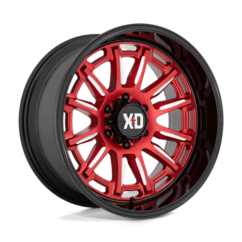 20x9 xd wheels xd865 phoenix candy red milled w black lip wheel 6x5.5 bolt pattern 0mm offset