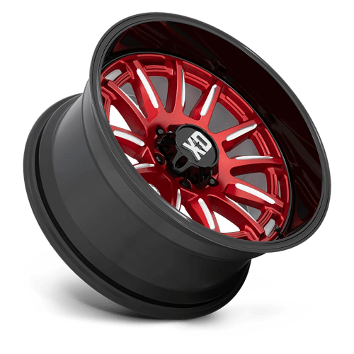 20x9 xd wheels xd865 phoenix candy red milled w black lip wheel 6x5.5 bolt pattern 0mm offset
