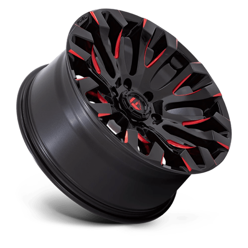 20x9 fuel off-road d829 quake gloss black milled red tint wheel 6x5.5 bolt pattern 1mm offset