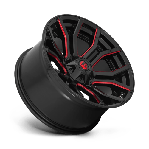 20x10 fuel off-road d712 rage gloss black red tinted clear wheel 6x5.5 bolt pattern 18mm offset