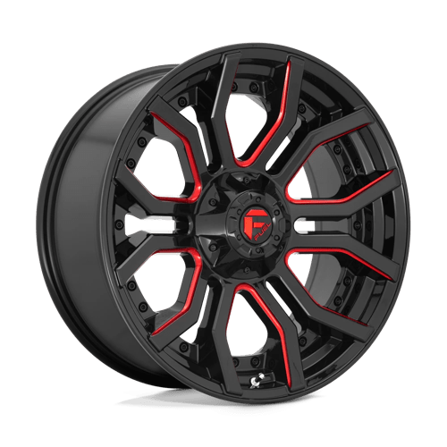 22x10 fuel off-road d712 rage gloss black red tinted clear wheel 6x5.5 bolt pattern 18mm offset