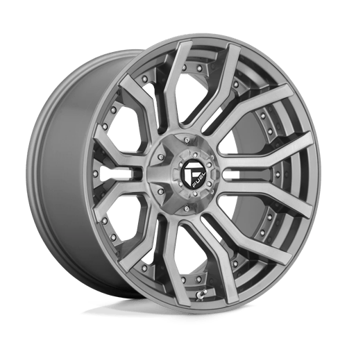 20x9 fuel off-road d713 rage platinum brushed gun metal tinted clear wheel 6x5.5 bolt pattern 1mm offset