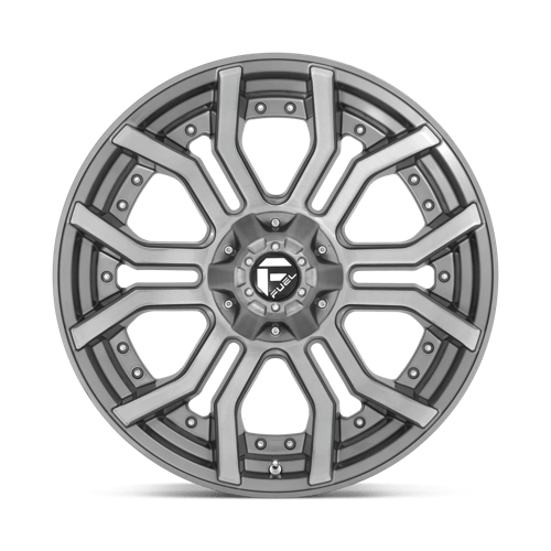 20x9 fuel off-road d713 rage platinum brushed gun metal tinted clear wheel 6x5.5 bolt pattern 1mm offset