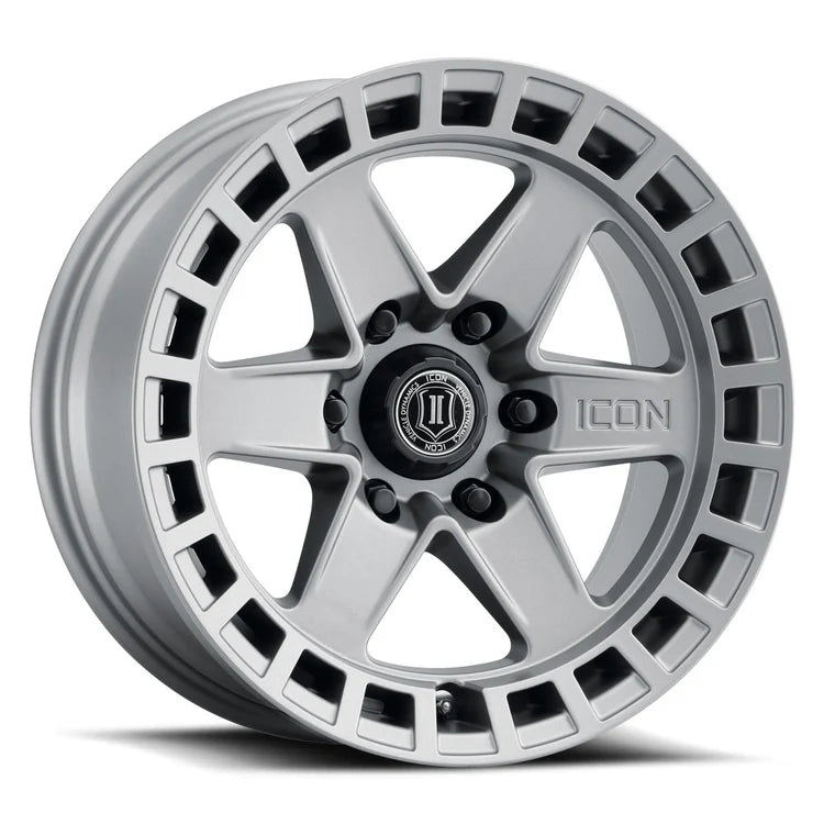 17x8.5 Icon Alloys Raider Titanium Wheel 6x5.5 Bolt Pattern 0mm Offset