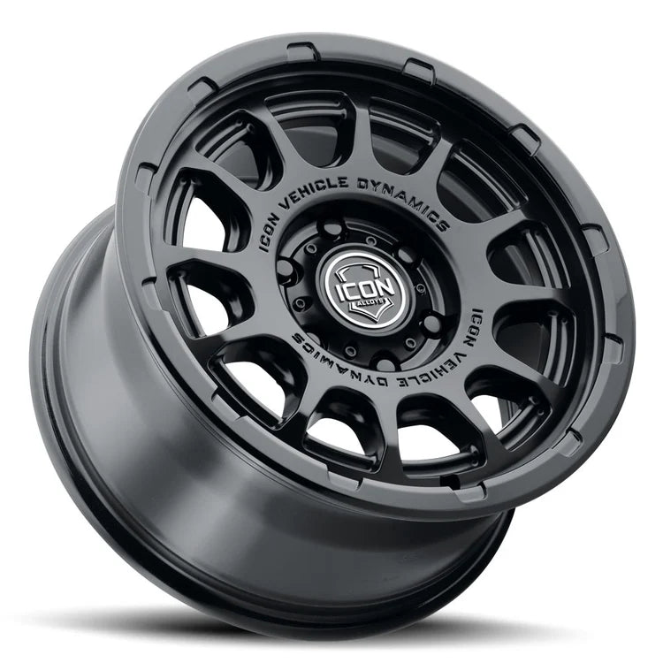 17x8.5 Icon Alloys Rancho Double Black Wheel 6x5.5 Bolt Pattern 0mm Offset