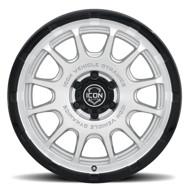 20x9 Icon Alloys Rancho Silver Machined W/Gloss Black Lip Wheel 6x5.5 Bolt Pattern 0mm Offset