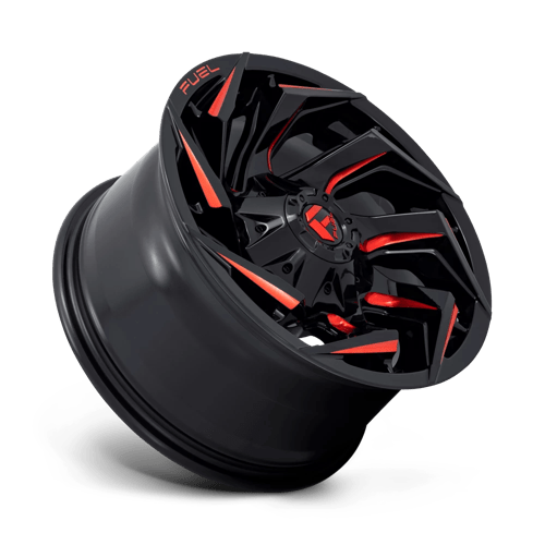 20x10 fuel off-road d755 reaction gloss black milled w red tint wheel 6x5.5 bolt pattern 18mm offset