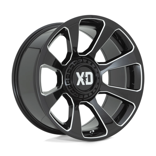 20x9 xd wheels xd854 reactor gloss black milled wheel 6x5.5 bolt pattern 0mm offset