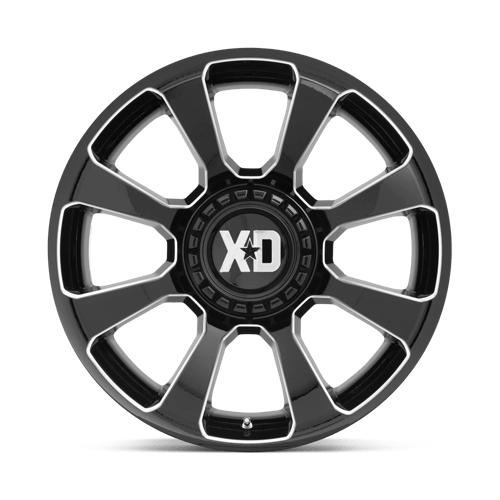 20x9 xd wheels xd854 reactor gloss black milled wheel 6x5.5 bolt pattern 0mm offset