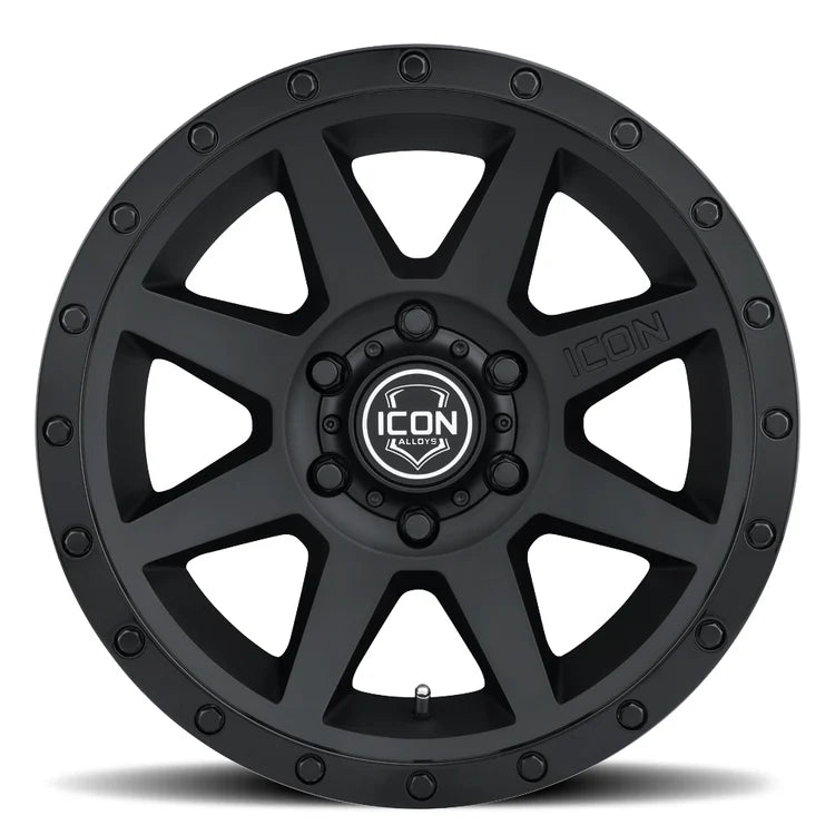 17x8.5 Icon Alloys Rebound Double Black Wheel 6x5.5 Bolt Pattern 0mm Offset