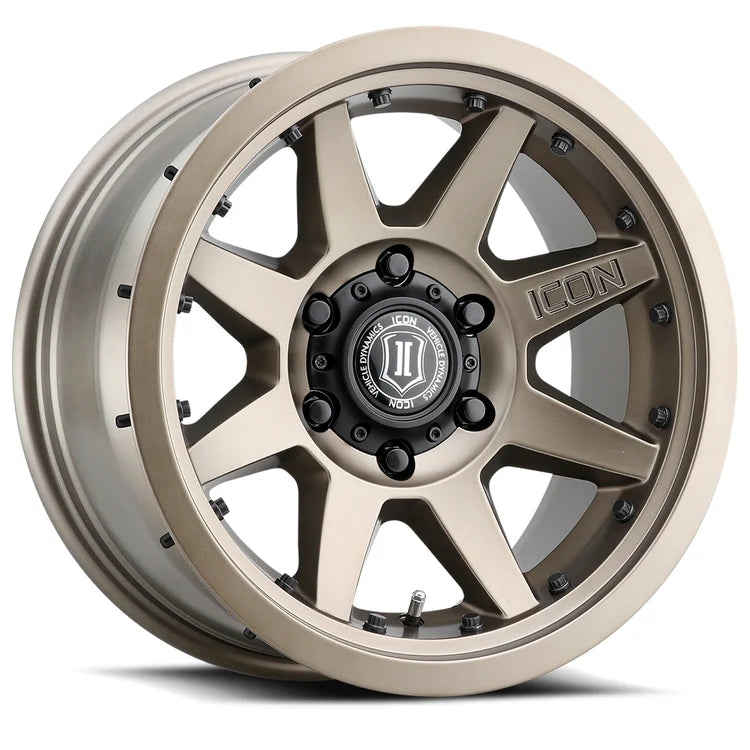 17x8.5 Icon Alloys Rebound Pro Bronze Wheel 6x5.5 Bolt Pattern 25mm Offset
