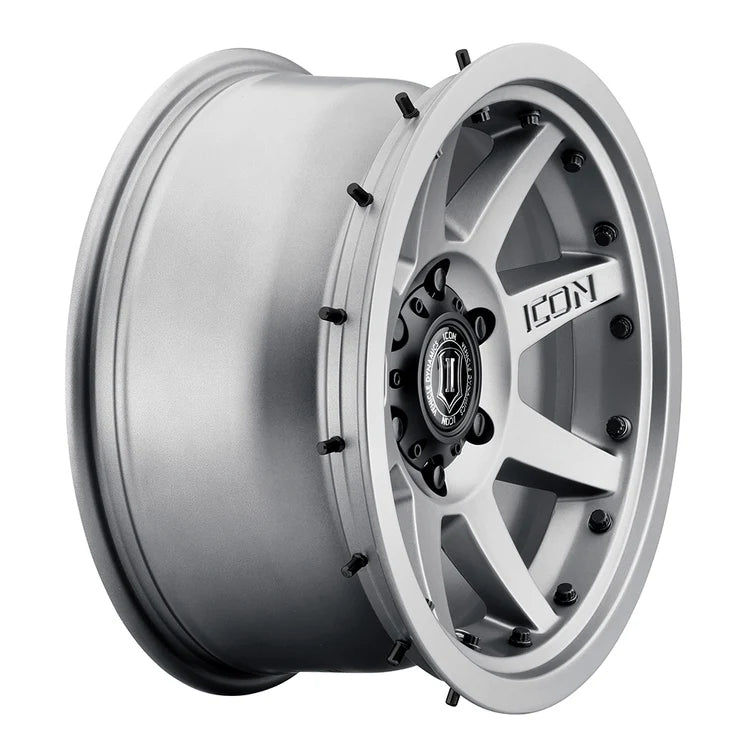 17x8.5 Icon Alloys Rebound Pro Titanium Wheel 6x5.5 Bolt Pattern 0mm Offset