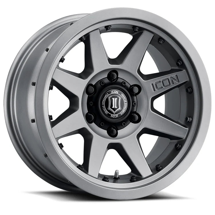 17x8.5 Icon Alloys Rebound Pro Titanium Wheel 6x5.5 Bolt Pattern 25mm Offset