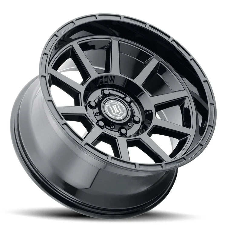 20x10 Icon Alloys Recoil Gloss Black Wheel 6x5.5 Bolt Pattern -24mm Offset