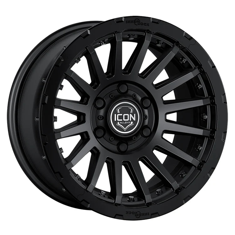 17x8.5 Icon Alloys Recon Pro Satin Black Wheel 6x5.5 Bolt Pattern 25mm Offset