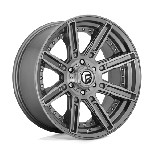 20x10 fuel off-road d710 rogue platinum brushed gun metal tinted clear wheel 6x5.5 bolt pattern 18mm offset
