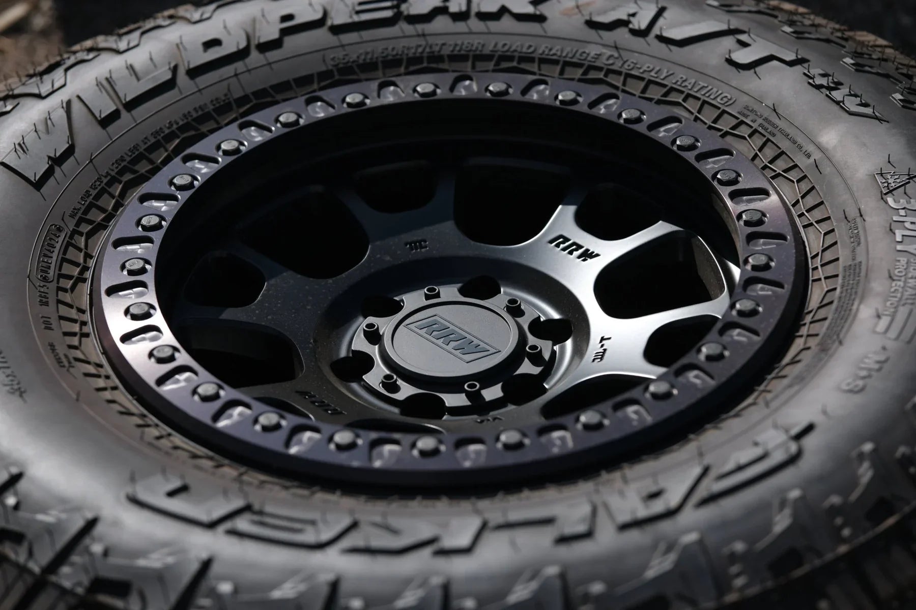 17x8.5 RRW RR5-H Flow Formed Hybrid Black Wheel 6x5.5 Bolt Pattern -25mm Offset